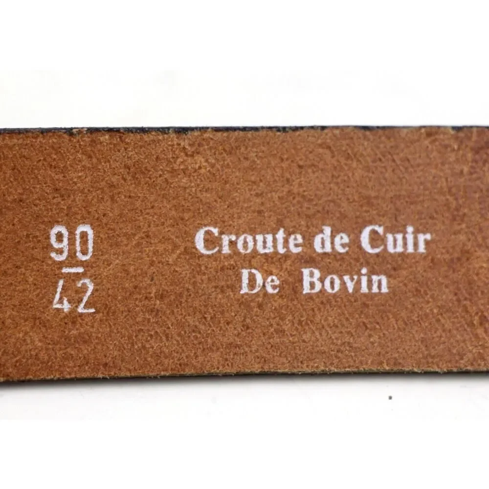 Yves FRANCE TOOLED BROWN GENUINE LEATHER 1 1/8